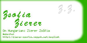 zsofia zierer business card